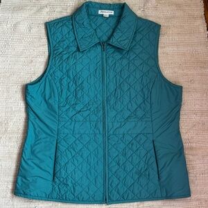 PENDLETON 1990s Teal Quilted Vest Full Zip Lightweight Womens Large
